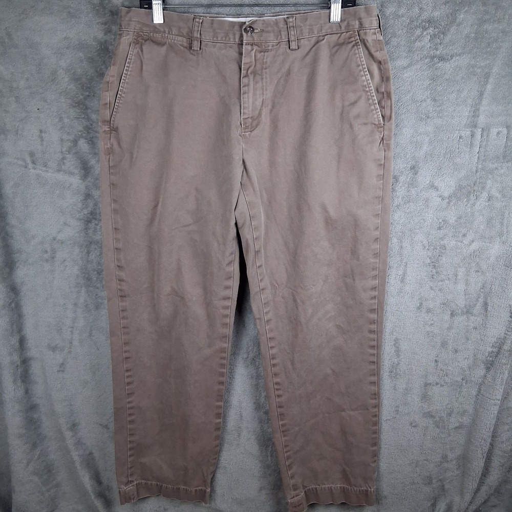 Vtg Polo Ralph Lauren Preston Fit Pants Mens 34x30 Brown Gray Faded Straight